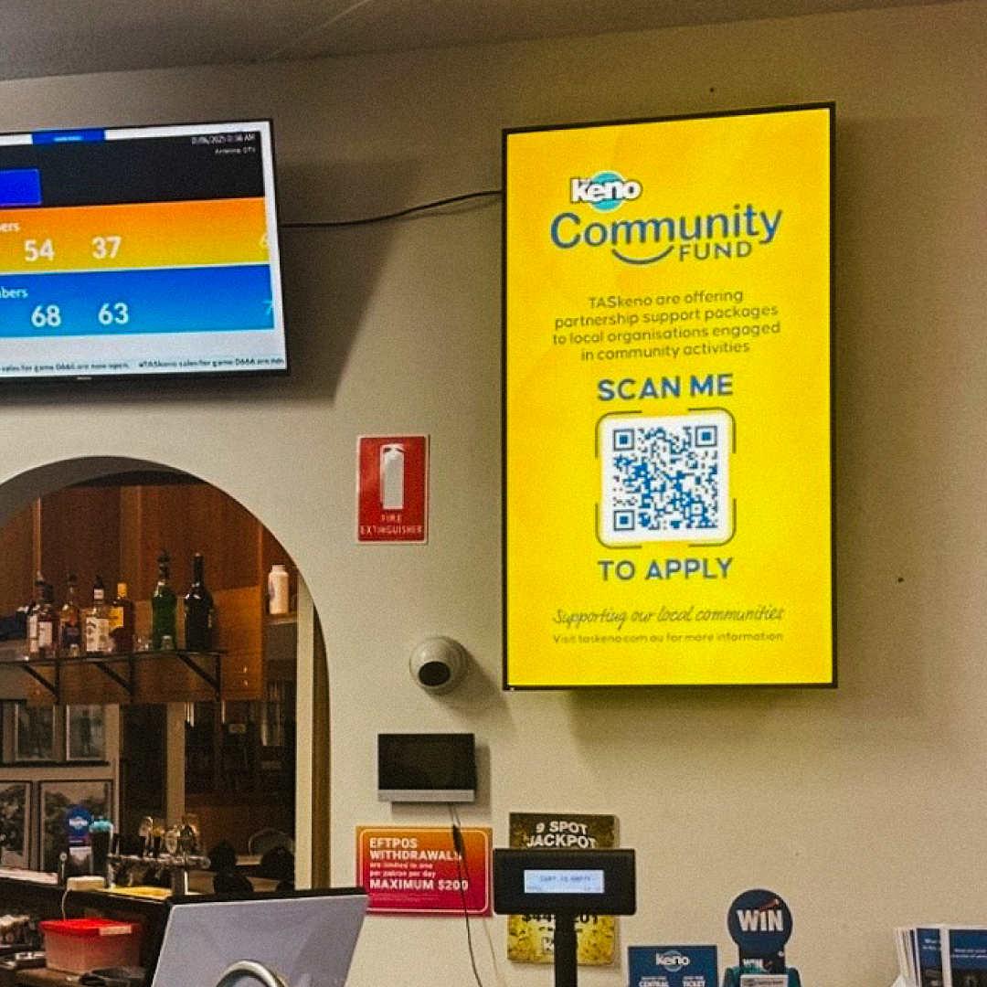 TASkeno Claremont RSL Bar screen powered by Fusion Signage