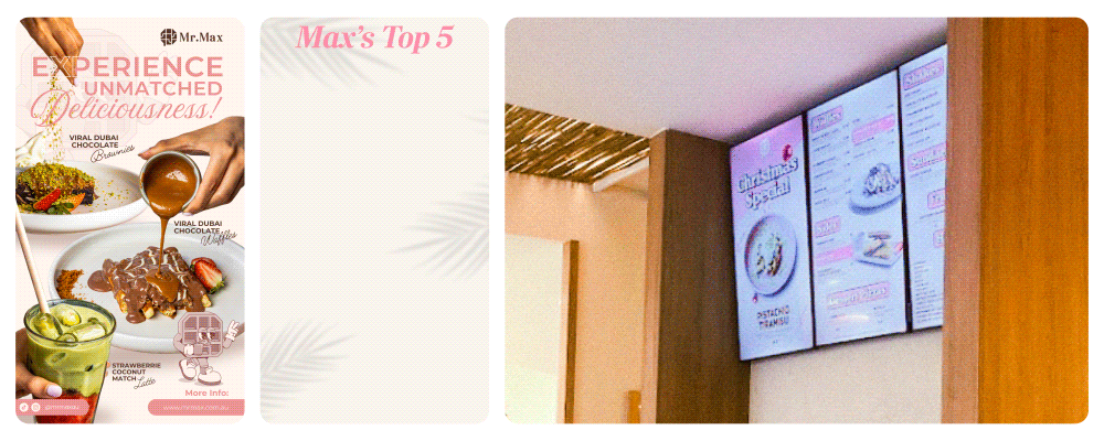 Fusion Signage powering Mr. Max's digital menu boards